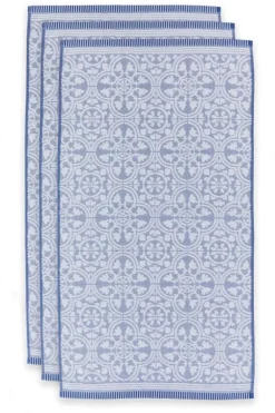 Badhanddoek Set/3 Tile De Pip Blauw 55X100 Cm