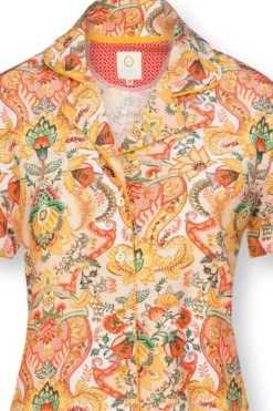 Blouse Korte Mouw Kyoto Festival Geel