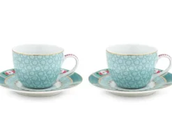 Blushing Birds Set/2 Espresso Kop & Schotel
