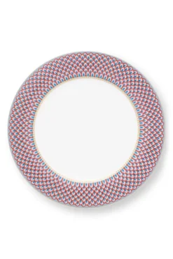 Flower Festival Dinerbord Rood/Lichtblauw 26.5 Cm