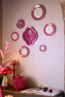 Flower Festival Dinerbord Rood/Donker 26.5 Cm