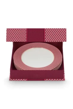Flower Festival Set/4 Dinerborden Donker 26.5Cm