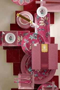 Flower Festival Set/4 Dinerborden Donker 26.5Cm