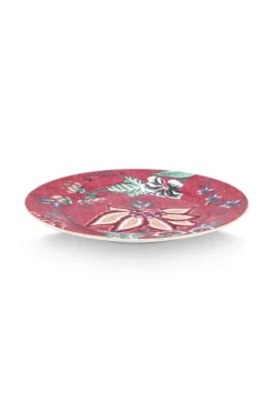 Flower Festival Set/4 Gebaksborden Donker 17Cm