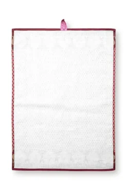 Flower Festival Tea Towel Red/Dark Pink