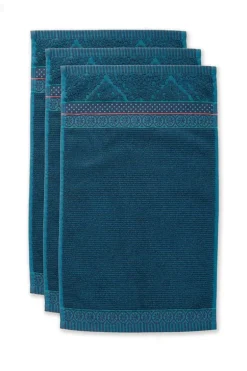 Gastendoek Set/3 Soft Zellige Donker 30X50 Cm