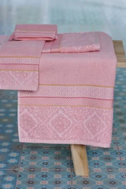 Grote Handdoek Soft Zellige Roze 70X140 Cm