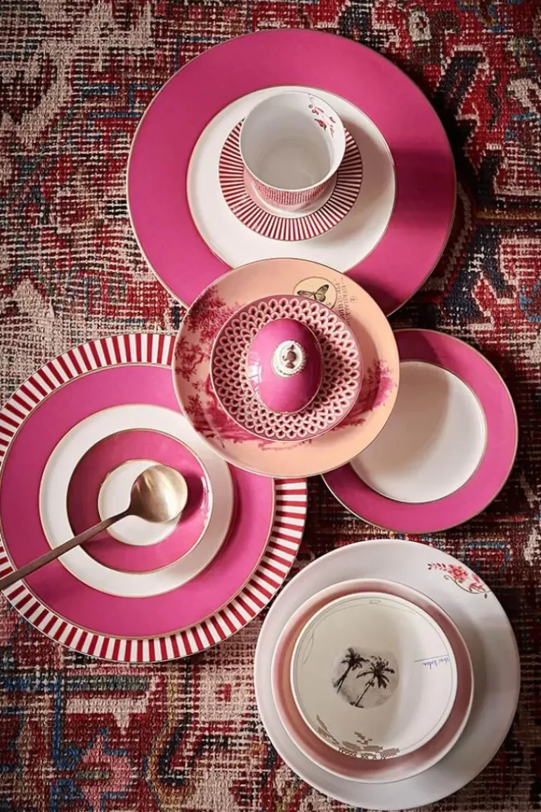 Heritage Gebaksbord Geverfd Roze 18 Cm