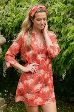 Jurk Flora Firenze Koraal