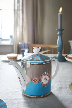 Love Birds Theepot Medium Blauw/Khaki