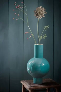 Metalen Vaas Donker 40 Cm