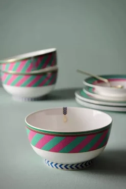 Pip Chique Stripes Kom Roze/Groen 18Cm