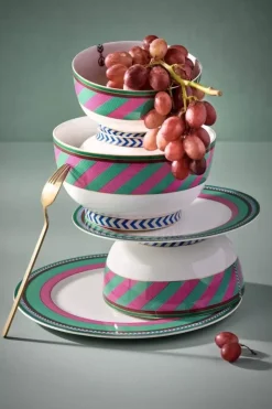 Pip Chique Stripes Kom Roze/Groen 18Cm