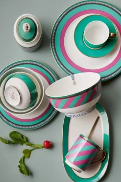 Pip Chique Stripes Kom Roze/Groen 18Cm