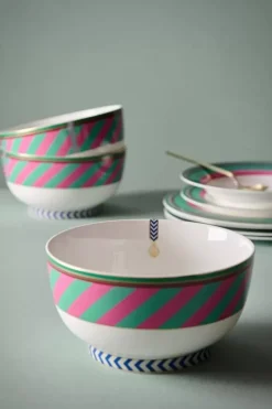 Pip Chique Stripes Kom Roze/Groen 20.5Cm
