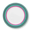 Pip Chique Stripes Ontbijtbord Roze/Groen 23Cm