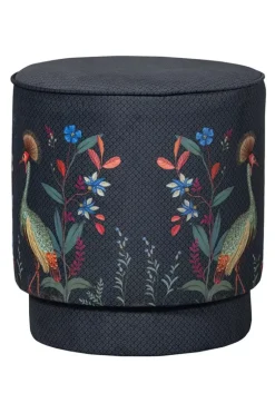 Poef Medium Flirting Birds Blauw