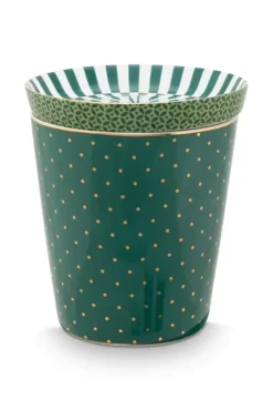 Royal Stripes Mok Stippen & Theetip Groen