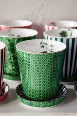 Royal Stripes Mok Tegels & Theetip Groen