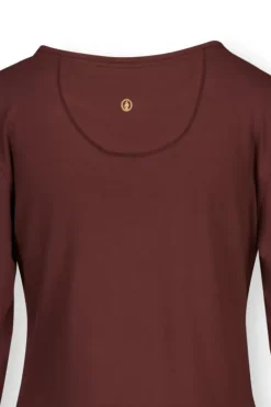Top Lange Mouw Solid Terra Rood