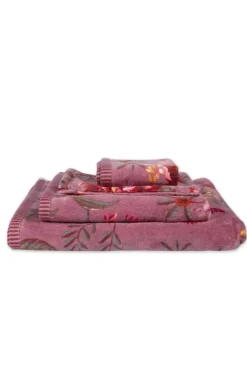 Washandje Set/3 Secret Garden Mauve 16X22Cm
